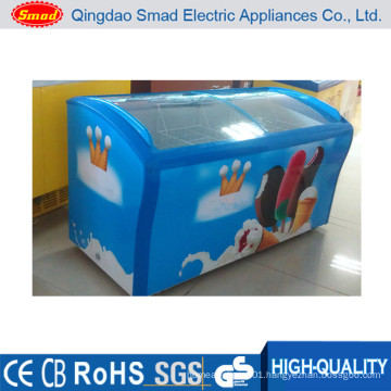 518L Ice Cream Display Chest Freezer for Supermarket